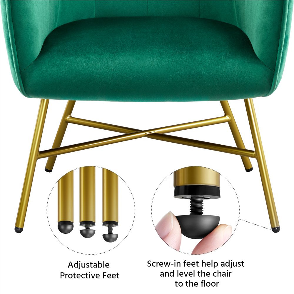 Velvet Club Accent Chair, Green