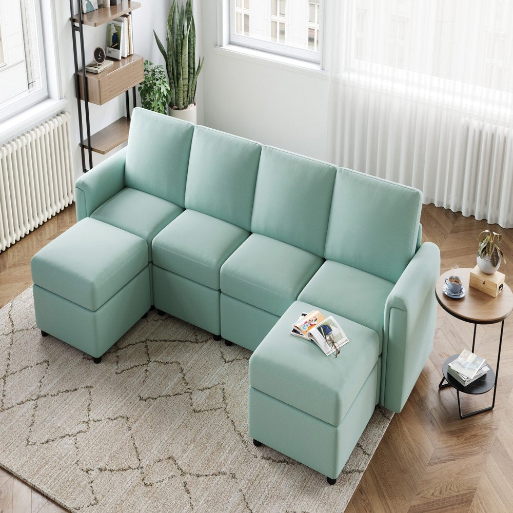 Modular Couches and Sofas Sectional with Storage Sectional Sofa U Shaped Sectional Couch with Reversible Chaises, Teal