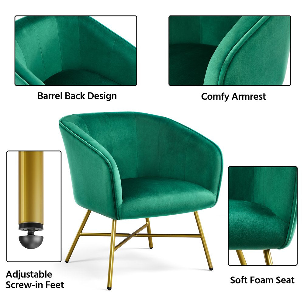 Velvet Club Accent Chair, Green