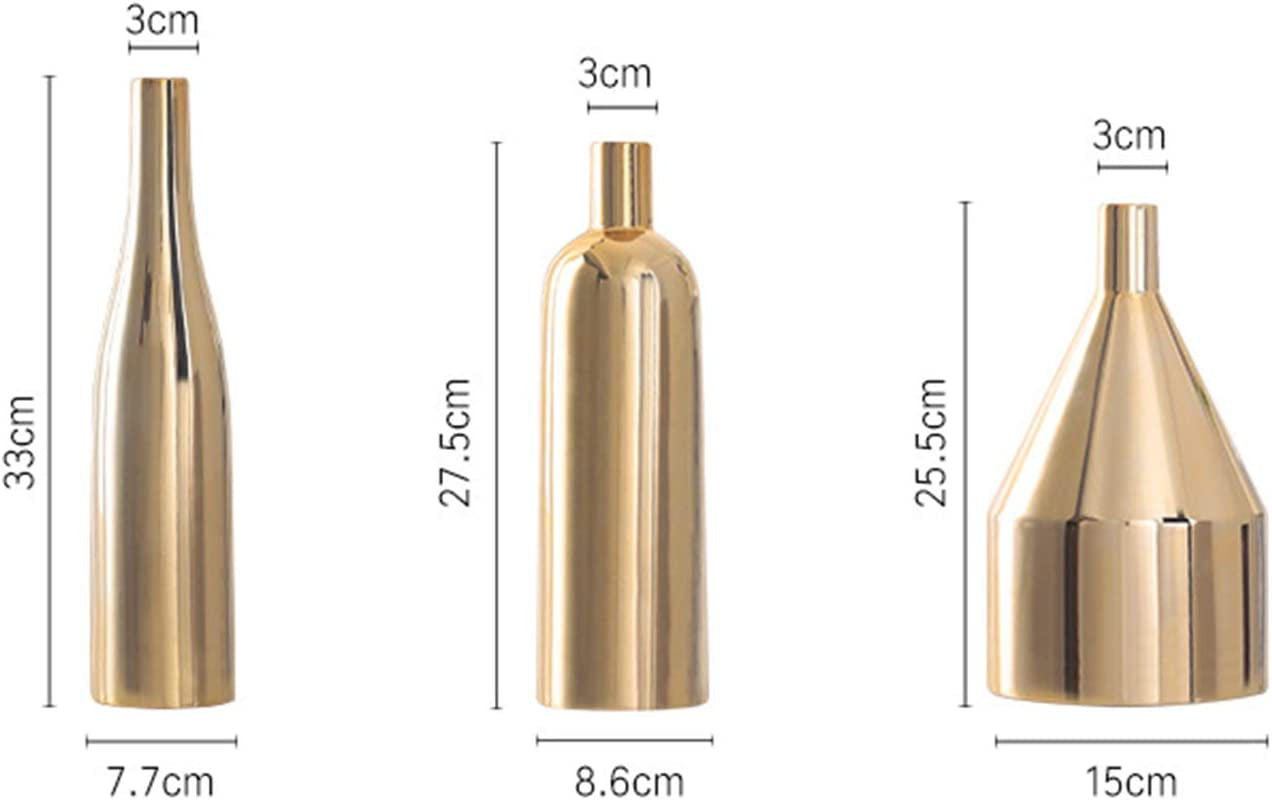 Gold Vase Tall Gold Vase Gold Vases Home Decor Minimalist Tall Ceramic Vase Gold Flower Vase Gold Vases for Centerpieces Gold Vases Metal Vase 25.5Cm/10Inch