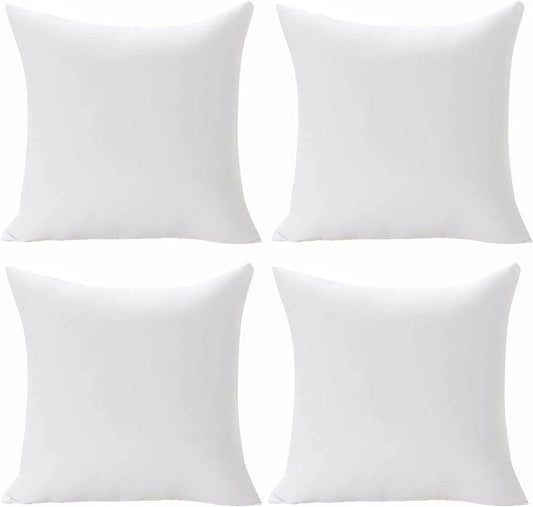 Throw Pillows - 18 X 18 Pillow Insert Set of 4 - Throw Pillows for Couch & Bed - Soft & Comfortable Square Pillows - Indoor/Outdoor Decorative Cushion