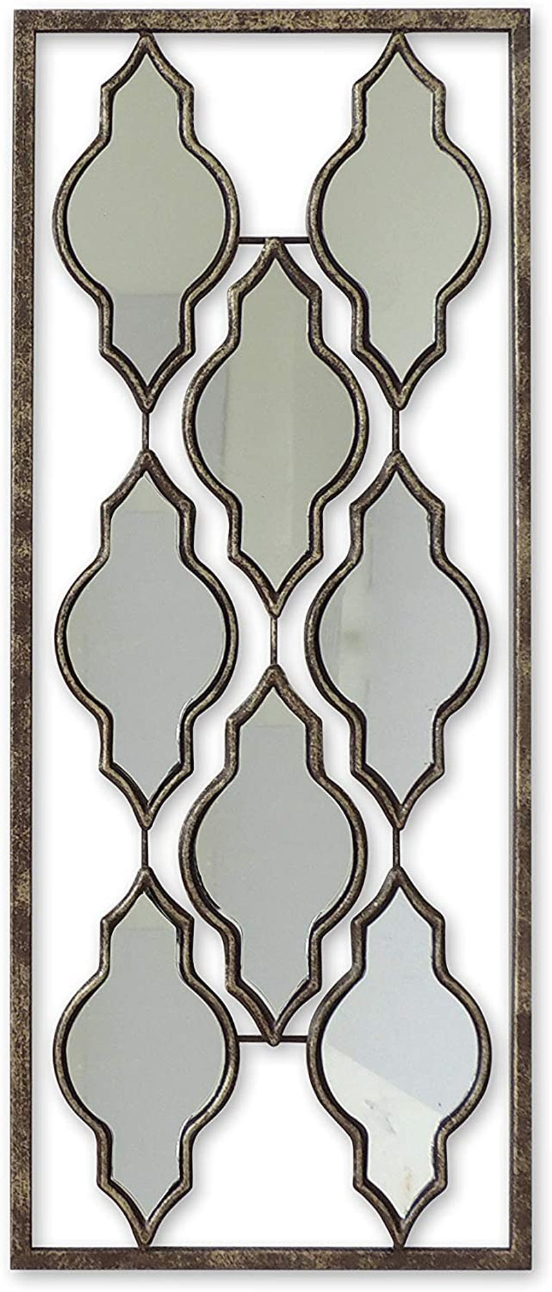 New Aluminum/Metal Wall Decor with Frame 10"X24" (Moroccan Mirrors)